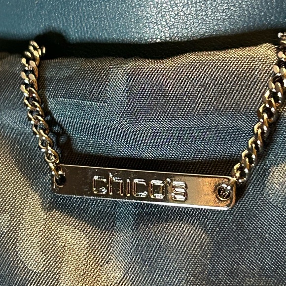 Chico's Teal Blue Quilted Vest with Diamond Pattern - Picture 6 of 10